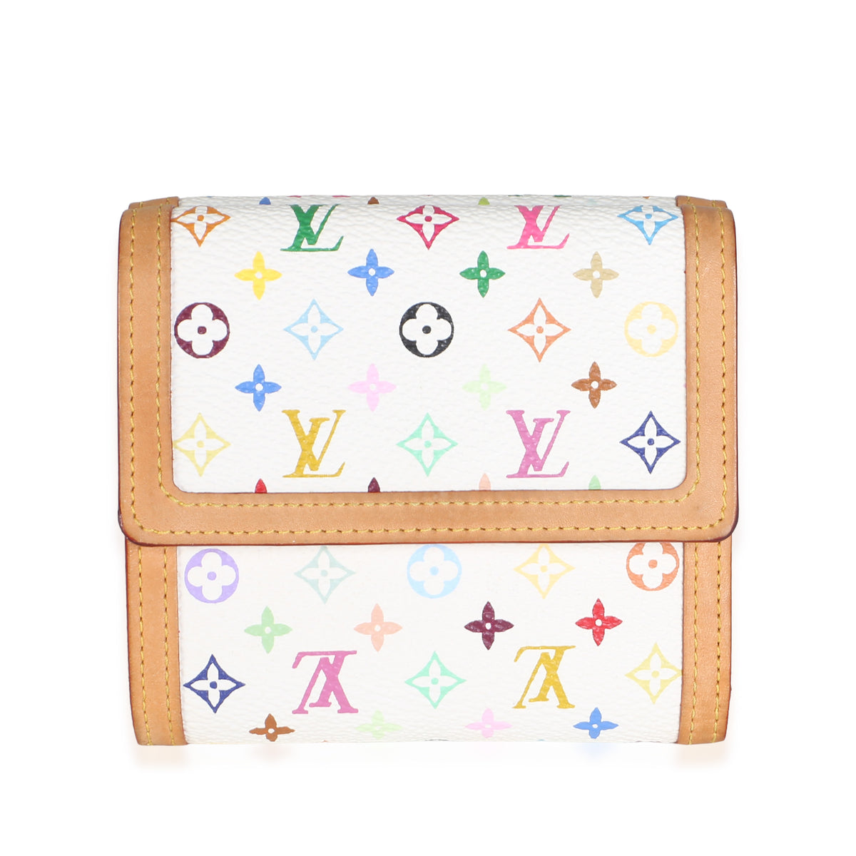 Louis Vuitton White Multicolor Monogram Canvas Elise Wallet Wallet id