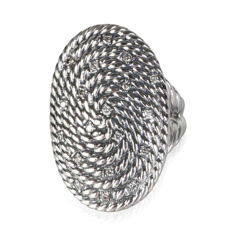 David Yurman Sterling Silver Diamond Midnight Melange Ring fv