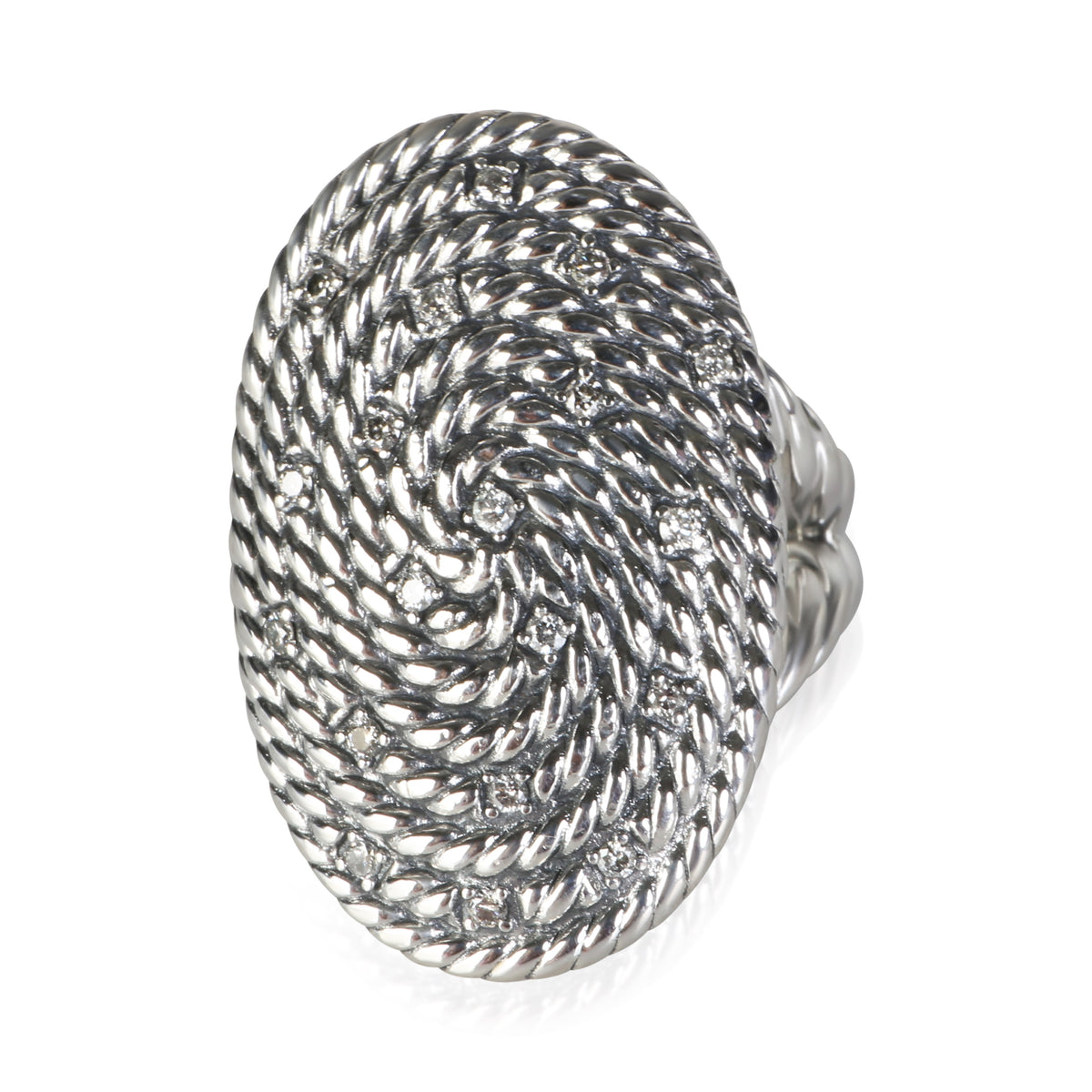 David Yurman Sterling Silver Diamond Midnight Melange Ring fv