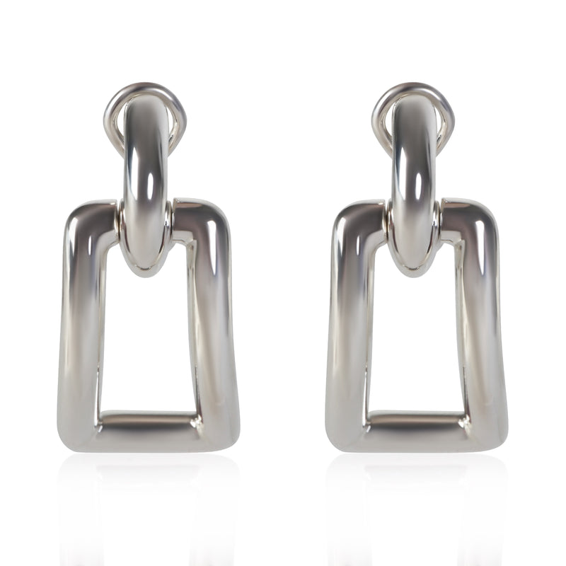Tiffany & Co. Sterling Silver 2002 Rectangular Link Earrings fv