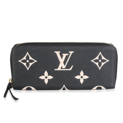 Louis Vuitton Black Beige Giant Monogram Empreinte Zippy Wallet Wallet id