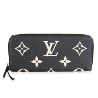 Louis Vuitton Black Beige Giant Monogram Empreinte Zippy Wallet Wallet id