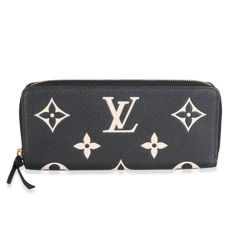 Louis Vuitton Black Beige Giant Monogram Empreinte Zippy Wallet Wallet id