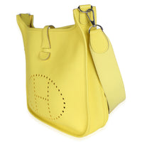 Hermès Lime Clemence Evelyne III PM 29 PHW Handbag 2