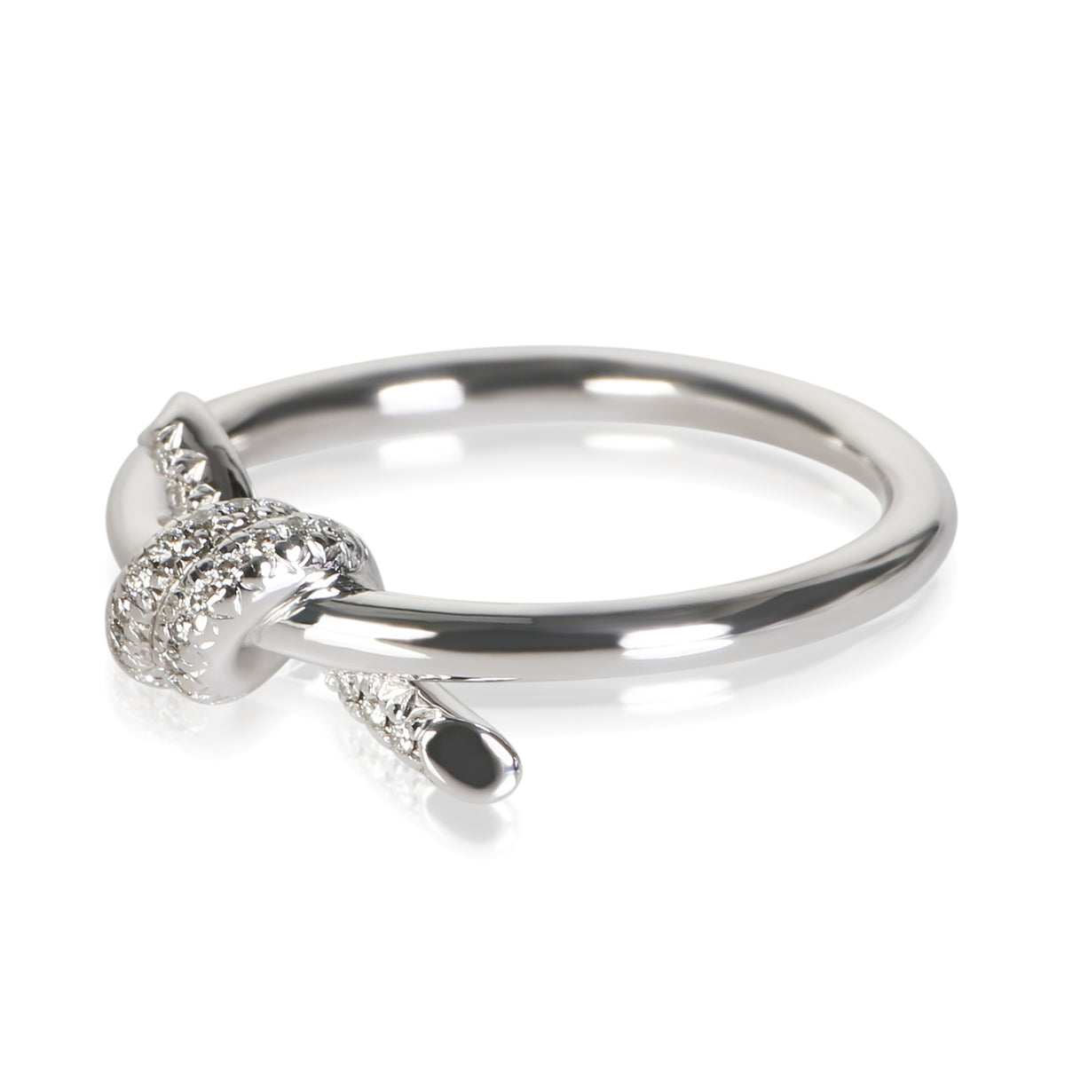 Tiffany & Co. White Gold Diamond Knot Ring 2