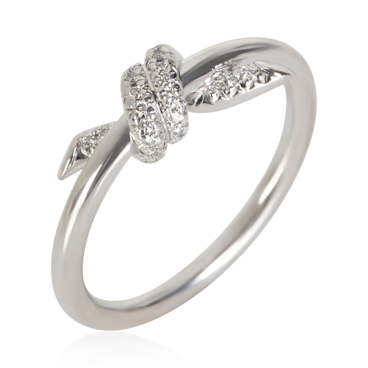 Tiffany & Co. White Gold Diamond Knot Ring 4