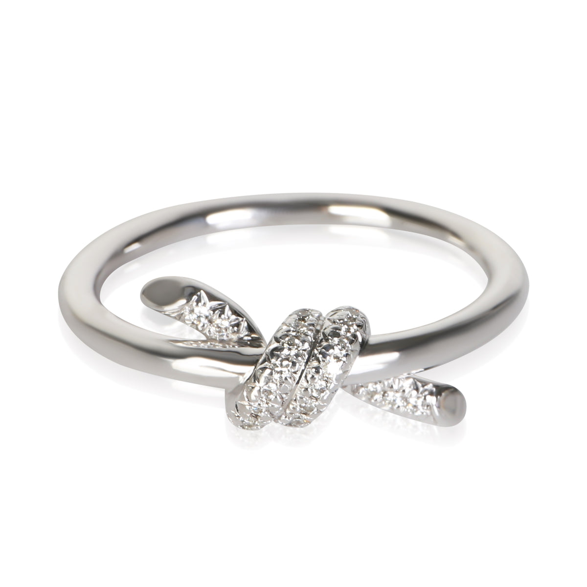 Tiffany & Co. White Gold Diamond Knot Ring fv