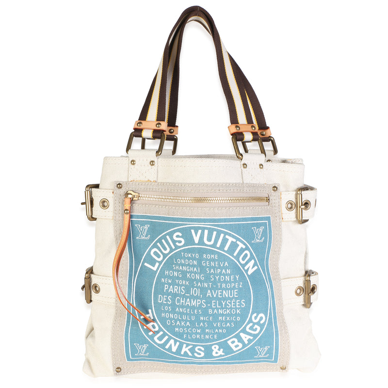Louis Vuitton Blue Toile Canvas Globe Shopper Cabas MM Handbag id