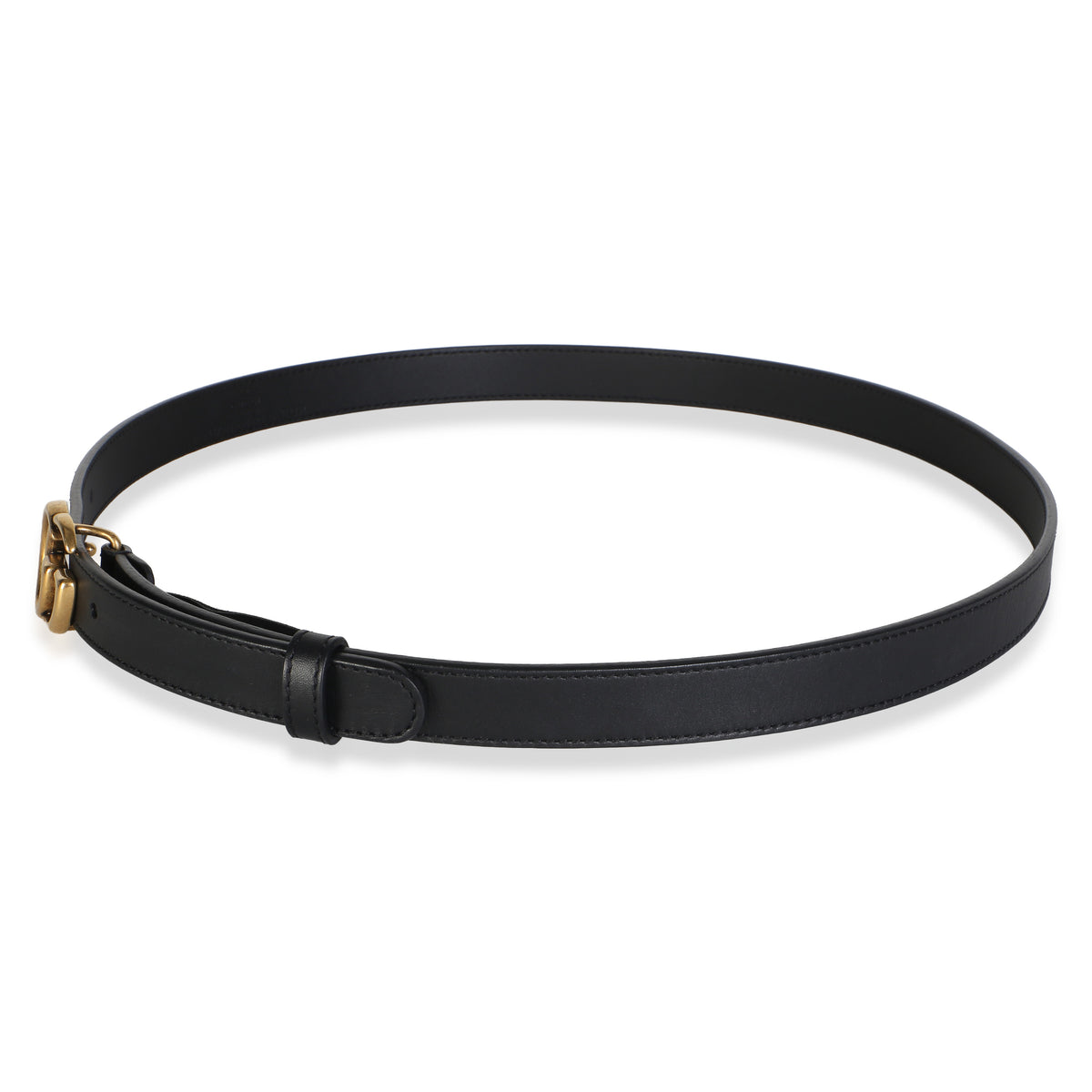 Gucci Black Calfskin Interlocking GG Marmont Thin Belt 90/36 2