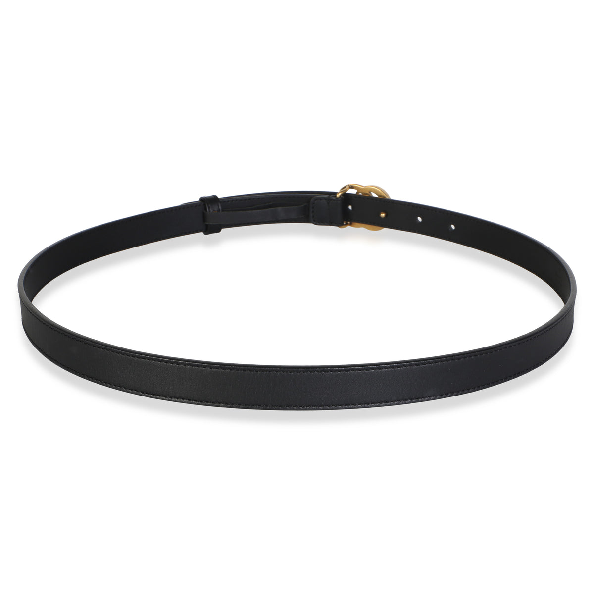 Gucci Black Calfskin Interlocking GG Marmont Thin Belt 90/36 3