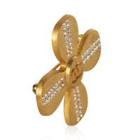 Chanel Gold Plated 2002 Cross CC Brooch 2