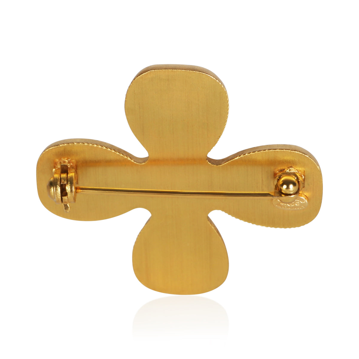 Chanel Gold Plated 2002 Cross CC Brooch 3