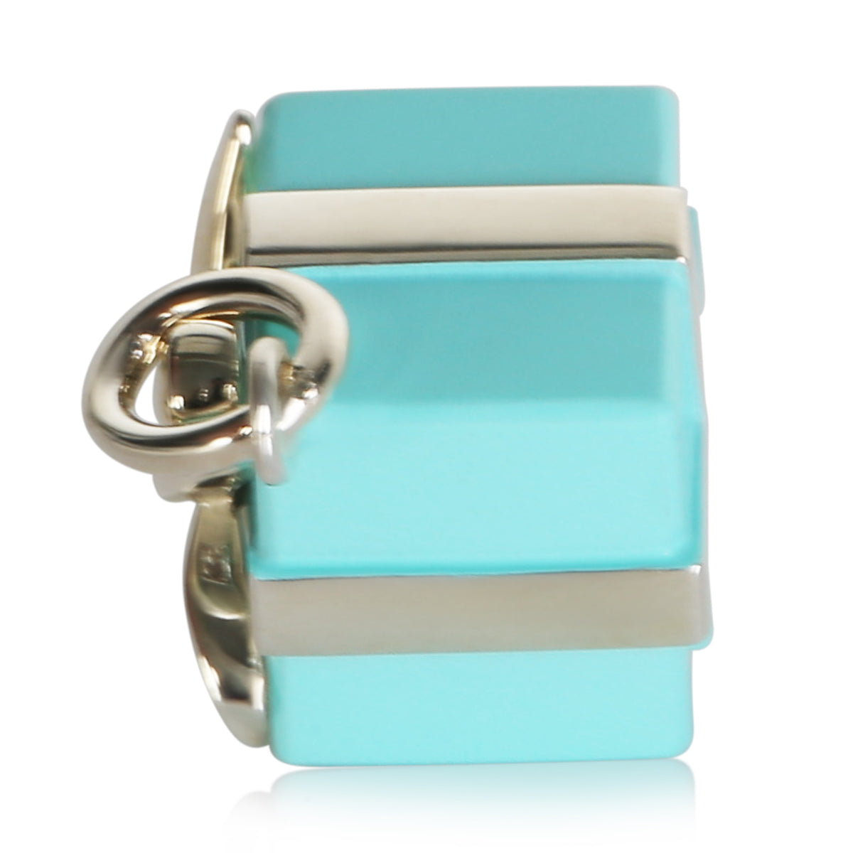 Tiffany & Co. Sterling Silver Blue Enamel Present Pendant 2