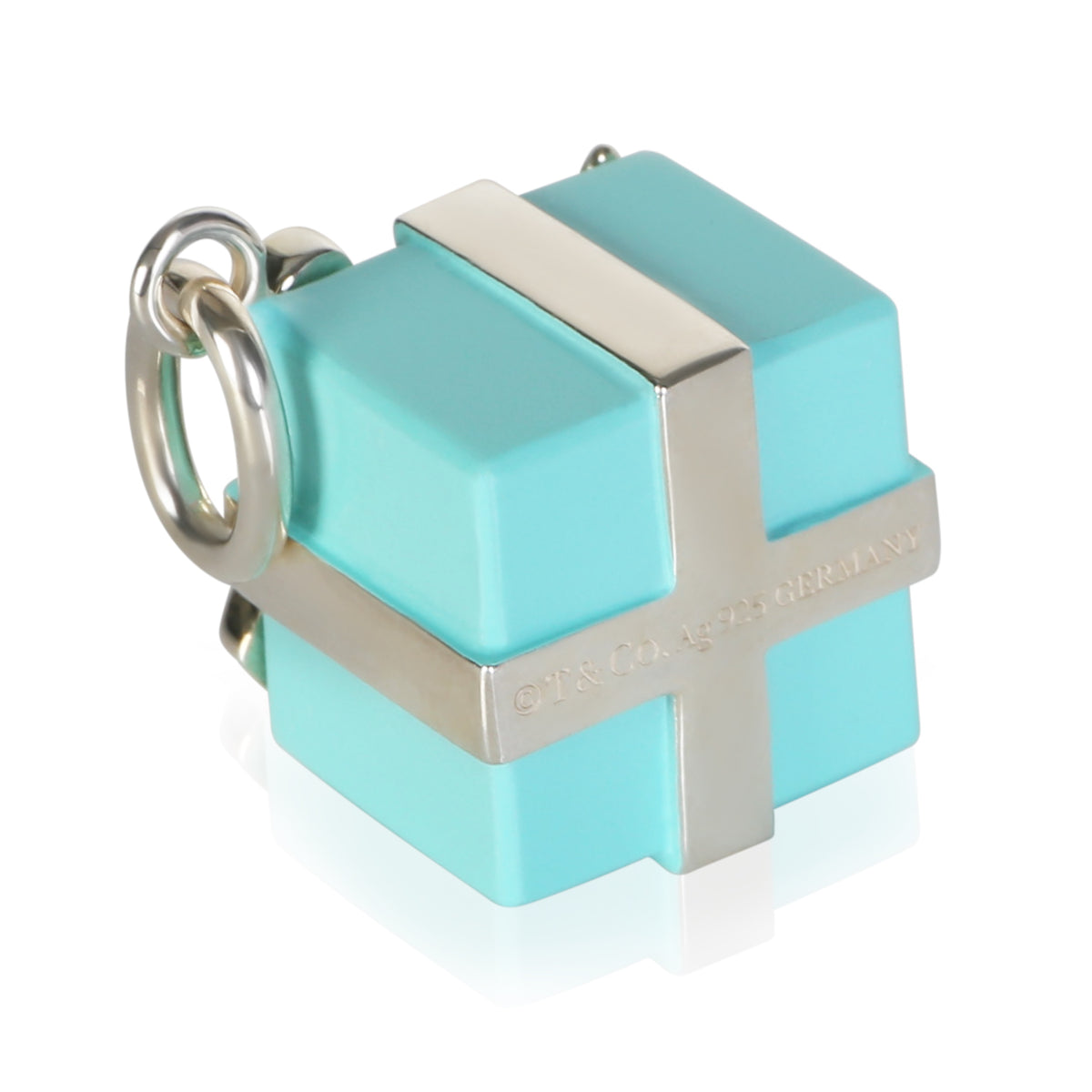 Tiffany & Co. Sterling Silver Blue Enamel Present Pendant 3