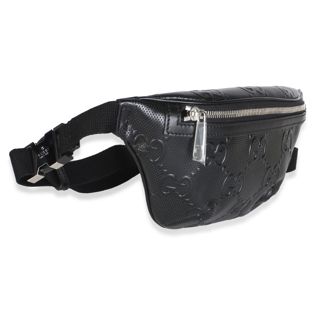Gucci Black GG Tennis Embossed Calfskin Belt Bag Handbag 3