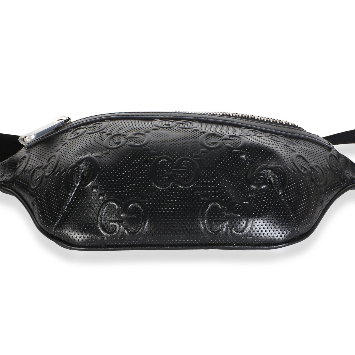 Gucci Black GG Tennis Embossed Calfskin Belt Bag Handbag 5