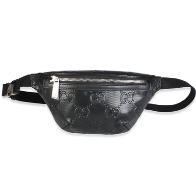 Gucci Black GG Tennis Embossed Calfskin Belt Bag Handbag id