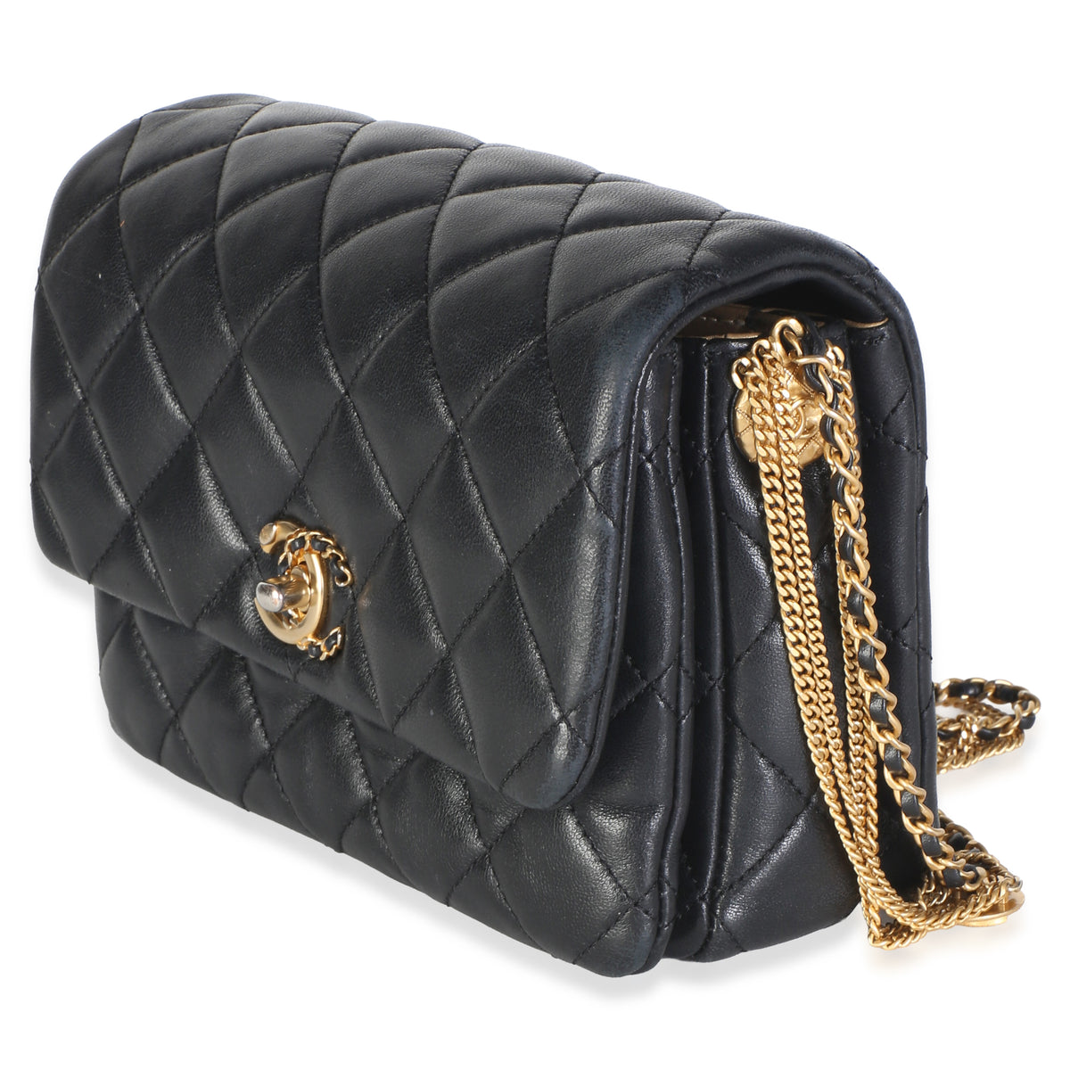 Chanel Black Quilted Lambskin Mini Medallion Multi Chain Flap Bag Handbag 2