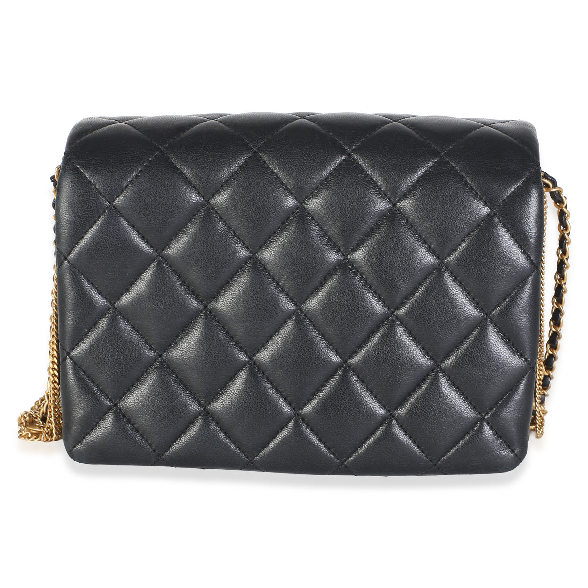 Chanel Black Quilted Lambskin Mini Medallion Multi Chain Flap Bag Handbag 4