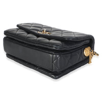 Chanel Black Quilted Lambskin Mini Medallion Multi Chain Flap Bag Handbag 6