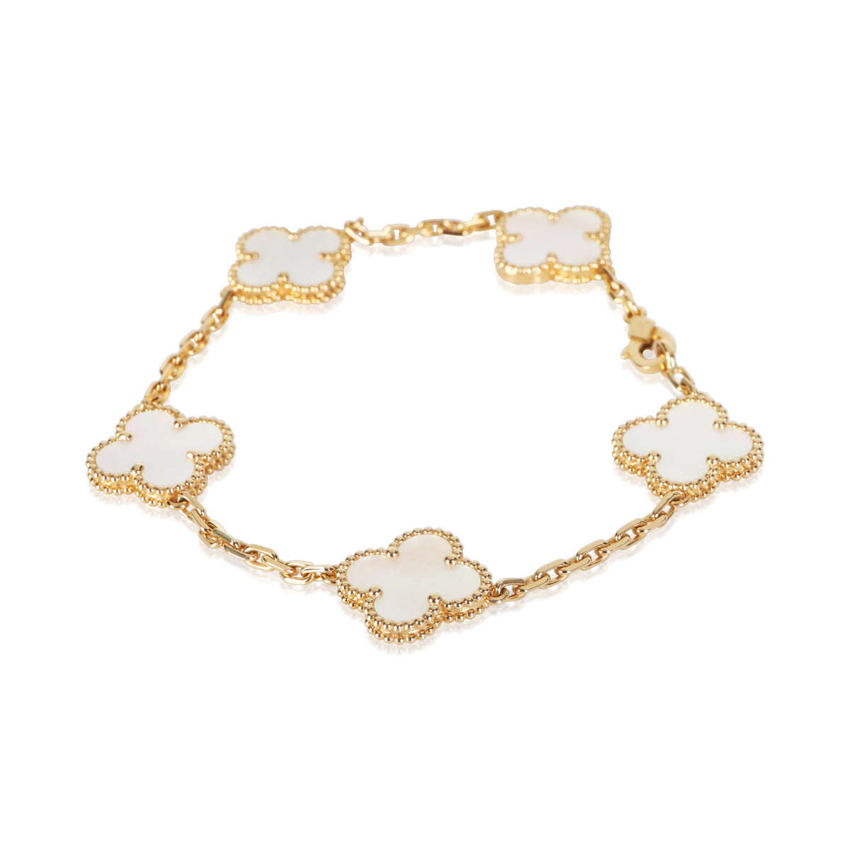 Van Cleef & Arpels Yellow Gold Mother Of Pearl Vintage Alhambra Bracelet 2
