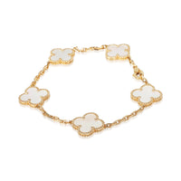 Van Cleef & Arpels Yellow Gold Mother Of Pearl Vintage Alhambra Bracelet 2