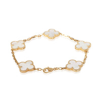 Van Cleef & Arpels Yellow Gold Mother Of Pearl Vintage Alhambra Bracelet 3
