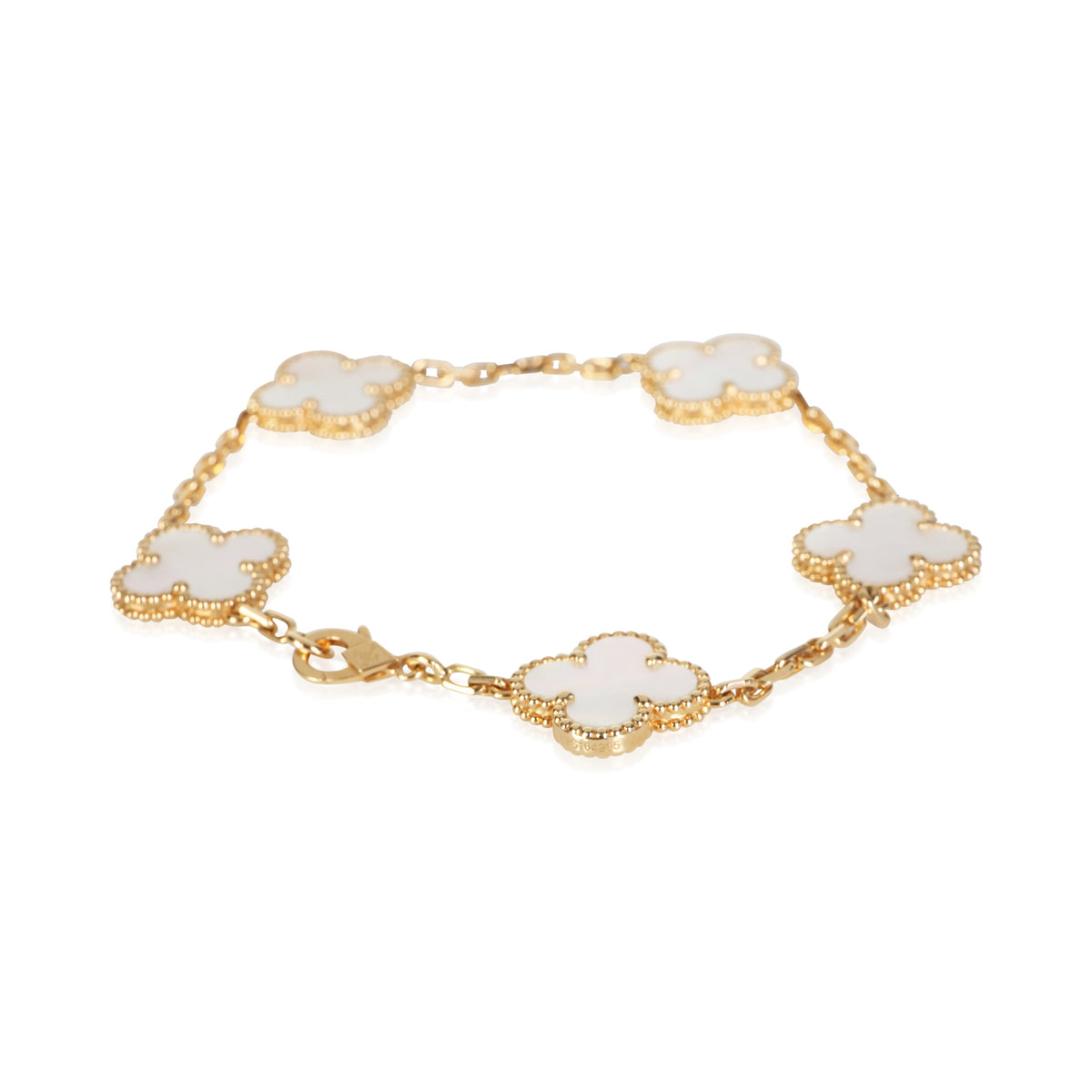 Van Cleef & Arpels Yellow Gold Mother Of Pearl Vintage Alhambra Bracelet 4