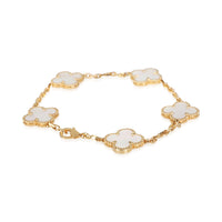 Van Cleef & Arpels Yellow Gold Mother Of Pearl Vintage Alhambra Bracelet 4