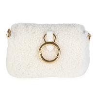 Fendi Cream Shearling Nano Maxi Buckle Baguette Charm Handbag 4