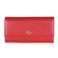 Gucci Red Dollar Calfskin GG Marmont Continental Wallet Handbag id