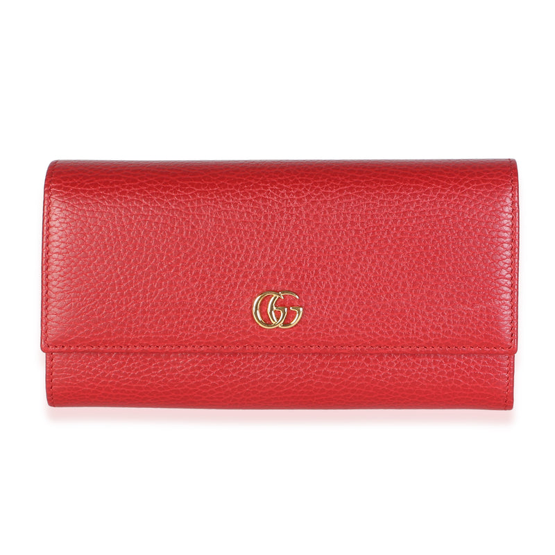 Gucci Red Dollar Calfskin GG Marmont Continental Wallet Handbag id