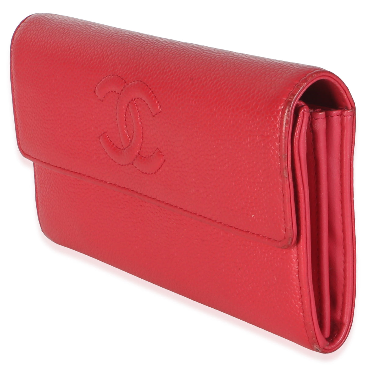 Chanel Vintage Dark Pink Caviar Timeless CC Flap Wallet Wallet 2