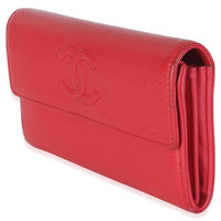 Chanel Vintage Dark Pink Caviar Timeless CC Flap Wallet Wallet 2