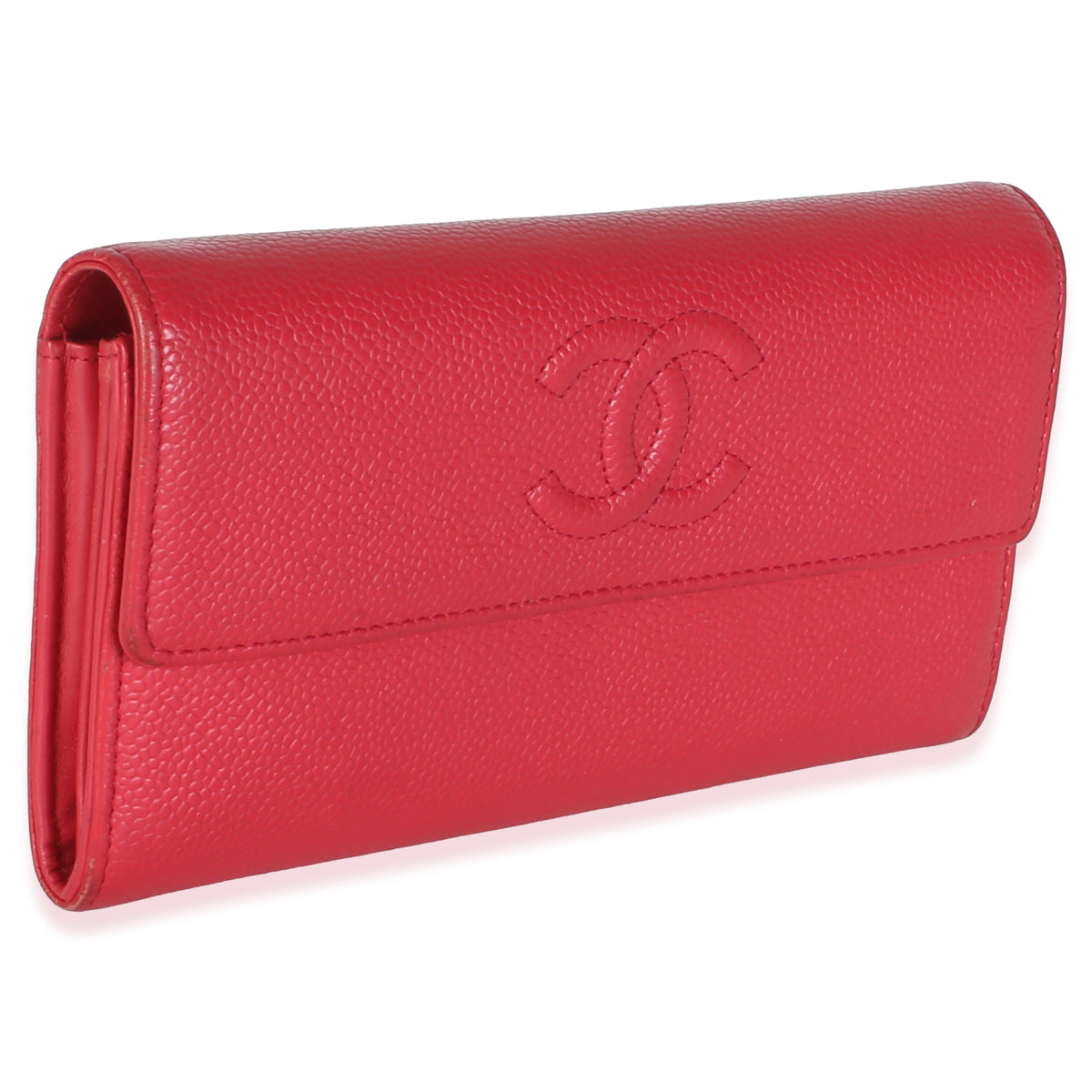 Chanel Vintage Dark Pink Caviar Timeless CC Flap Wallet Wallet 3