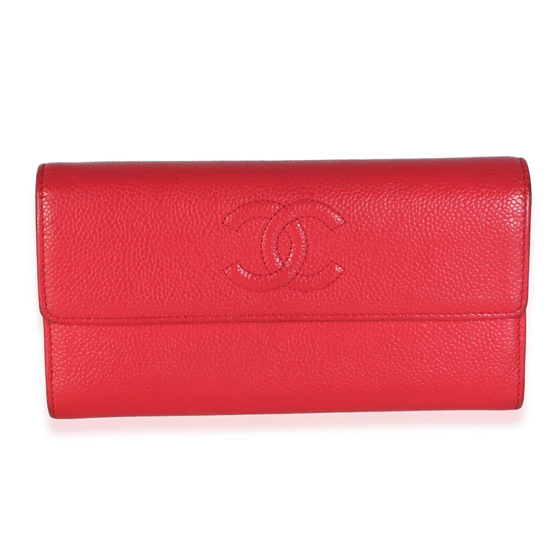 Chanel Vintage Dark Pink Caviar Timeless CC Flap Wallet Handbag id