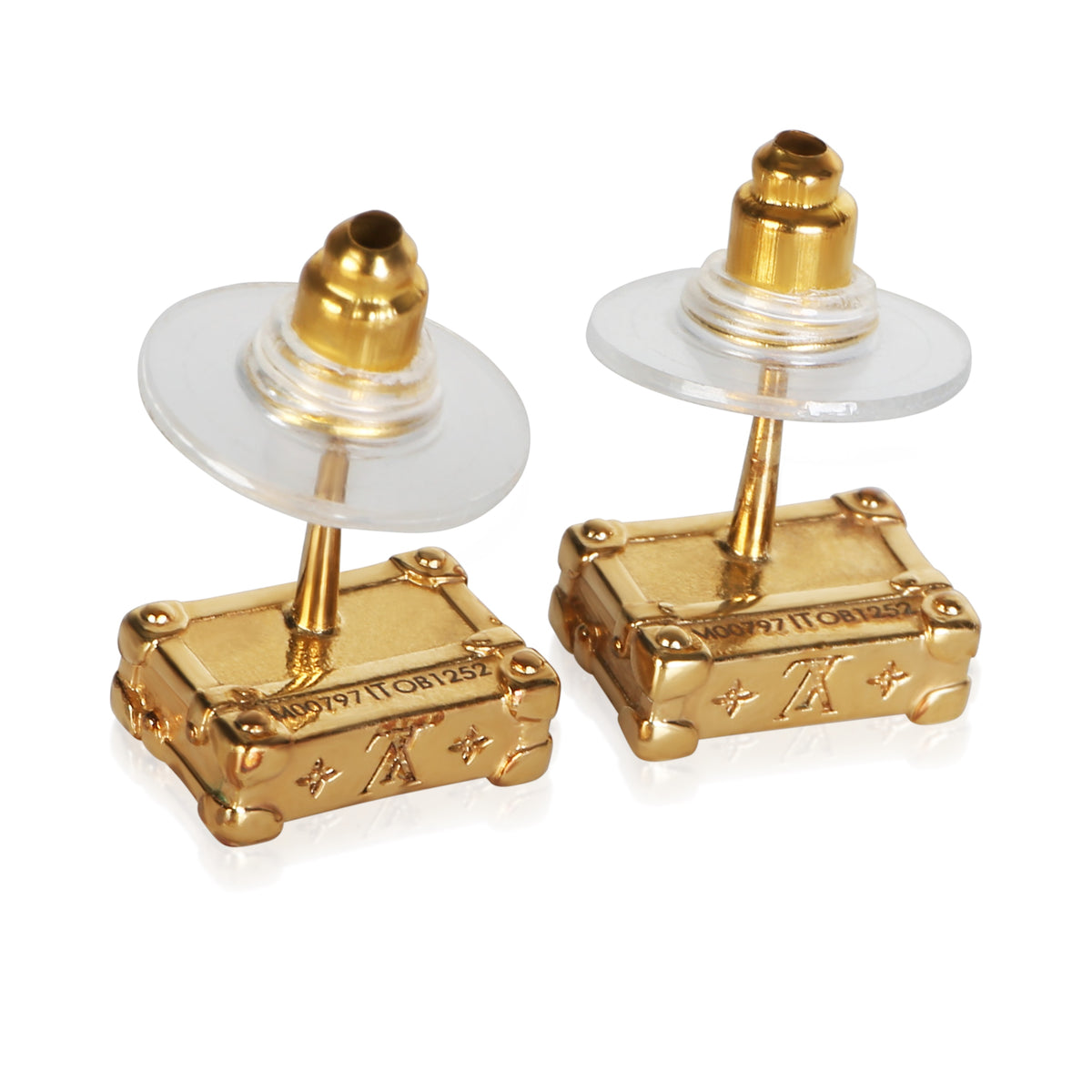 Louis Vuitton Gold Plated Petite Malle Earrings 3