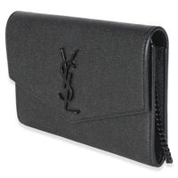 Saint Laurent Black Grain de Poudre Uptown Chain Wallet Handbag 2