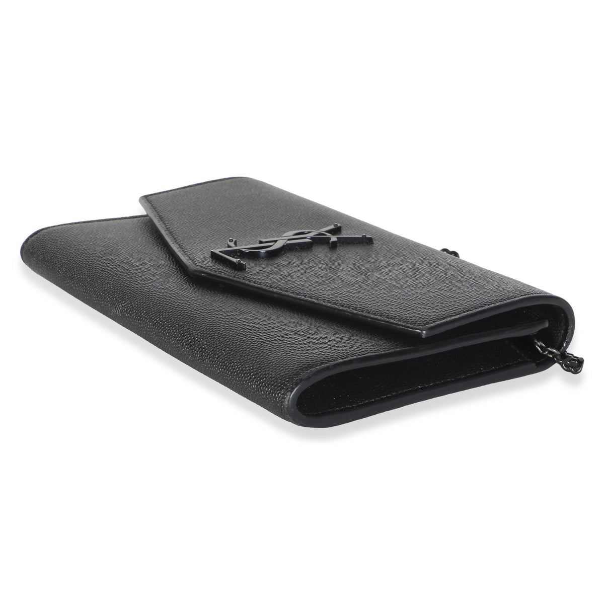 Saint Laurent Black Grain de Poudre Uptown Chain Wallet Handbag 7