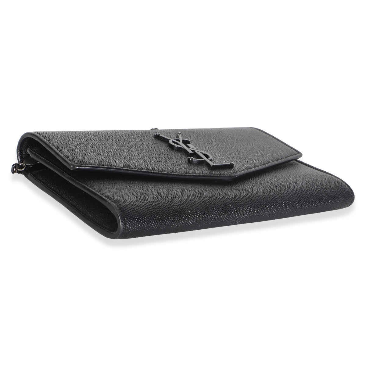 Saint Laurent Black Grain de Poudre Uptown Chain Wallet Handbag 8