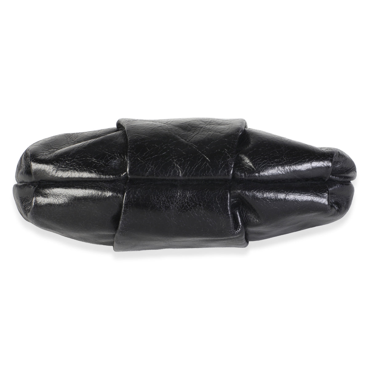 Prada Black Vitello Shine Pleated Bow Wristlet Clutch Handbag 5