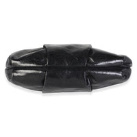Prada Black Vitello Shine Pleated Bow Wristlet Clutch Handbag 5