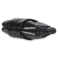 Prada Black Vitello Shine Pleated Bow Wristlet Clutch Handbag 6