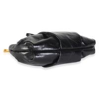 Prada Black Vitello Shine Pleated Bow Wristlet Clutch Handbag 7