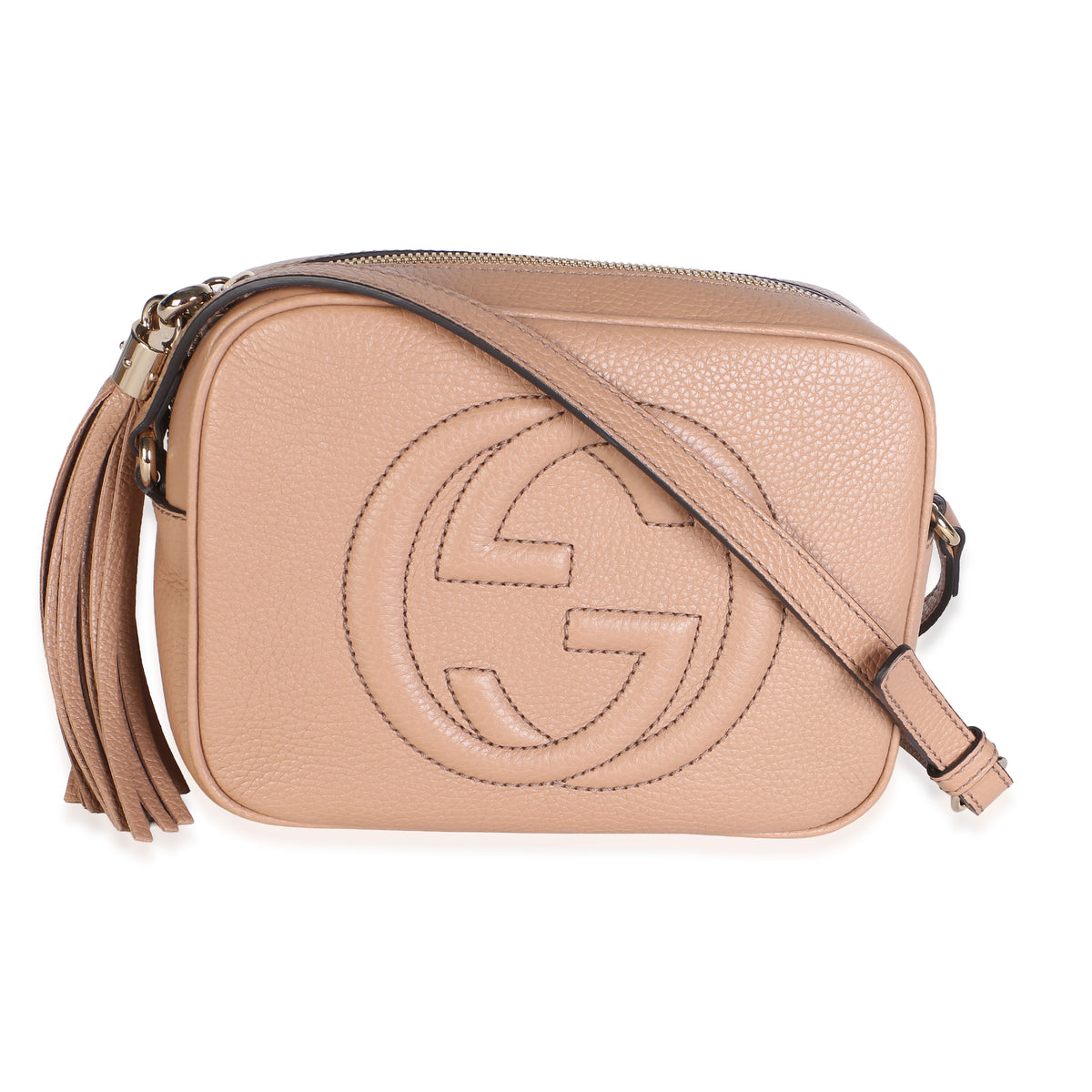Gucci Beige Pebbled Calfskin Small Soho Disco Crossbody Handbag id