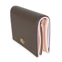 Gucci Bicolor Taupe Pink Textured Calfskin Small GG Marmont Wallet Wallet 2