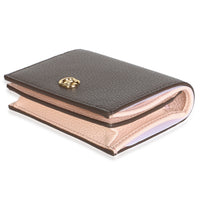 Gucci Bicolor Taupe Pink Textured Calfskin Small GG Marmont Wallet Wallet 6