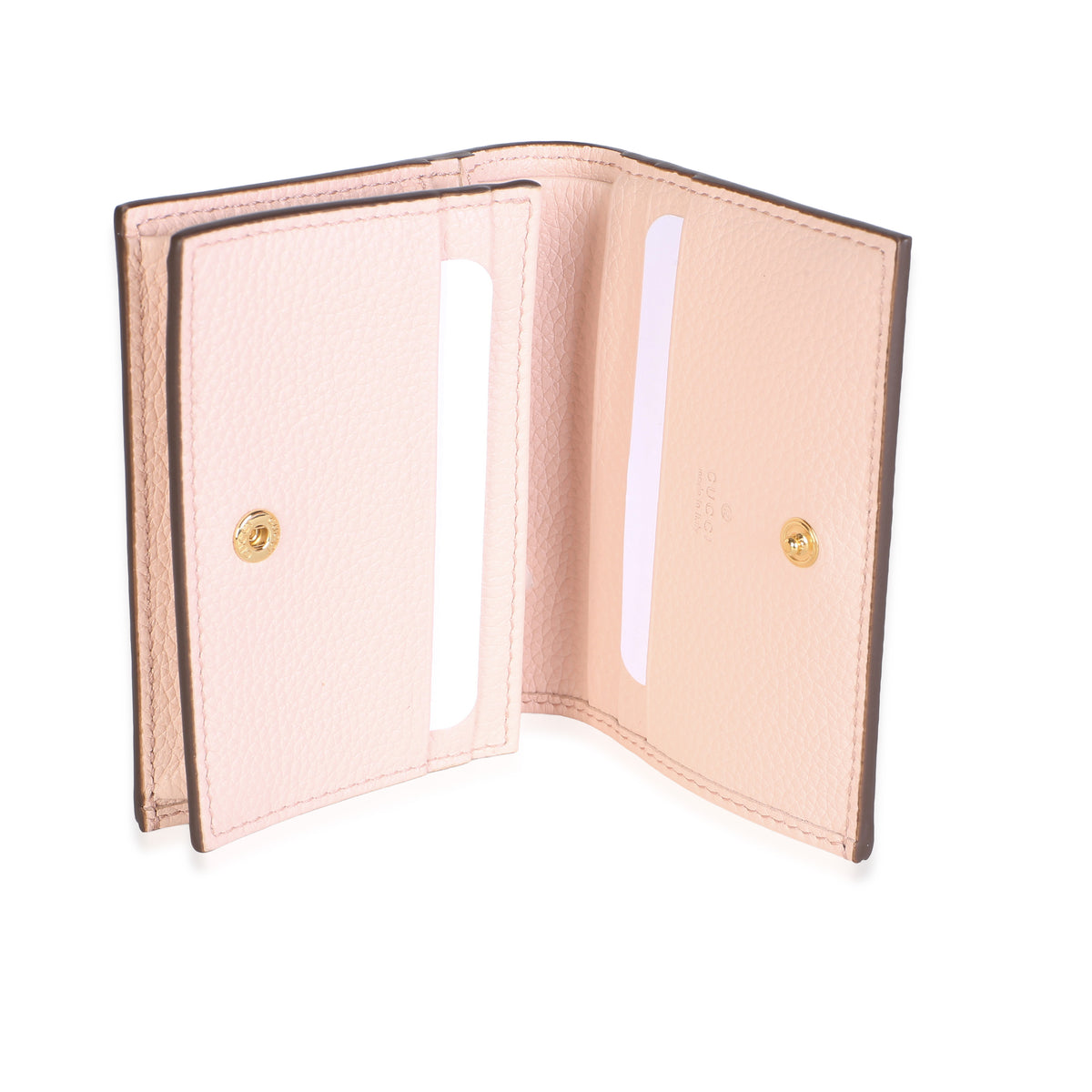 Gucci Bicolor Taupe Pink Textured Calfskin Small GG Marmont Wallet Wallet 8