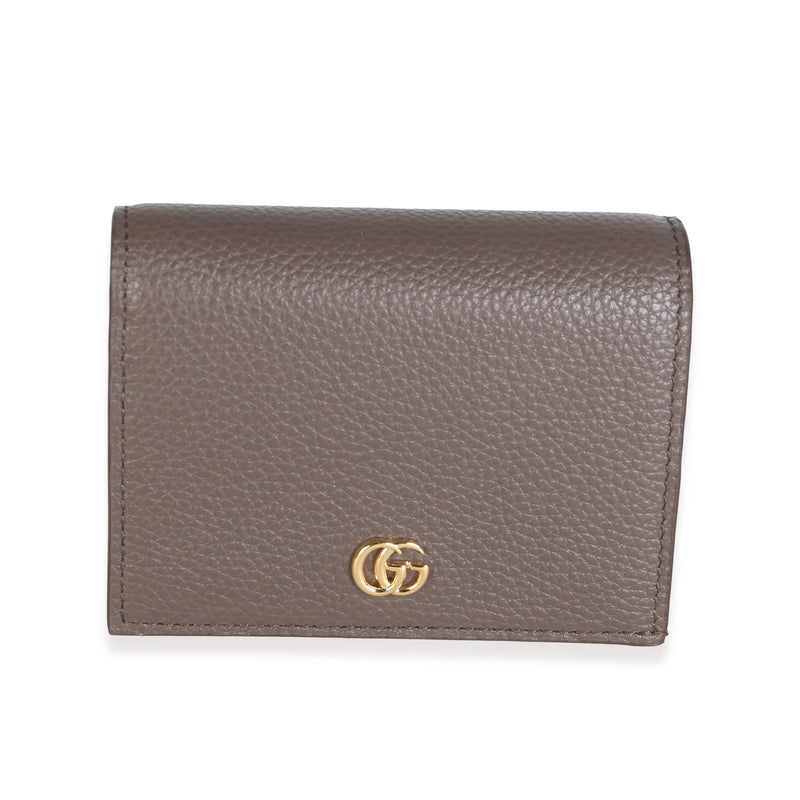 Gucci Bicolor Taupe Pink Textured Calfskin Small GG Marmont Wallet Handbag id
