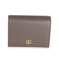 Gucci Bicolor Taupe Pink Textured Calfskin Small GG Marmont Wallet Handbag id